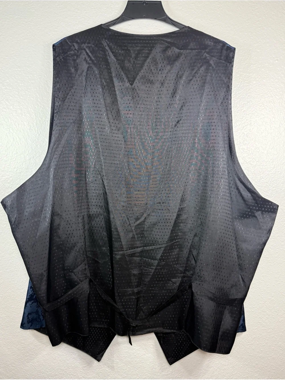 Men's blue black patterned vest Size 6XLT Formal Tuxedo Suit Waistcoat Wedding